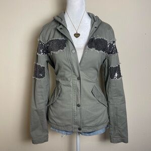 Women's Gray Sequin-Embellished Jacket